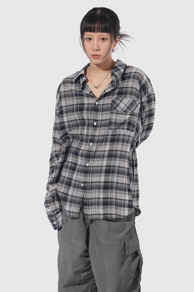 Seersucker Check Shirts [2color]