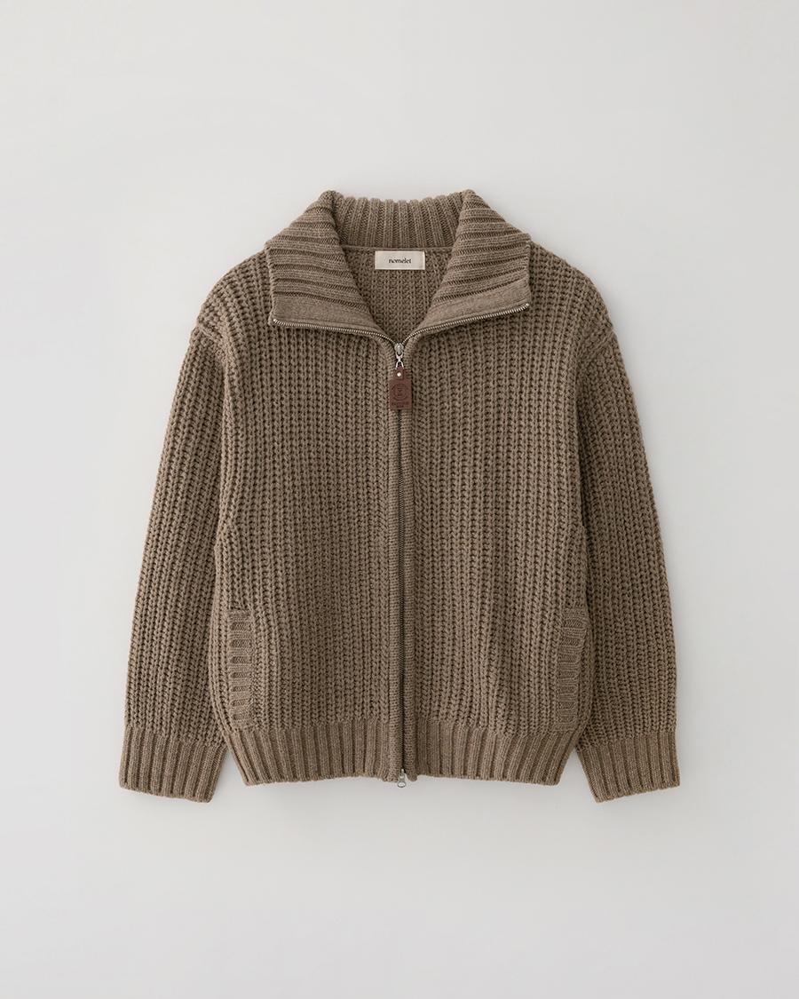 9/8 15:00 Brooklyn knit zip-up - brown