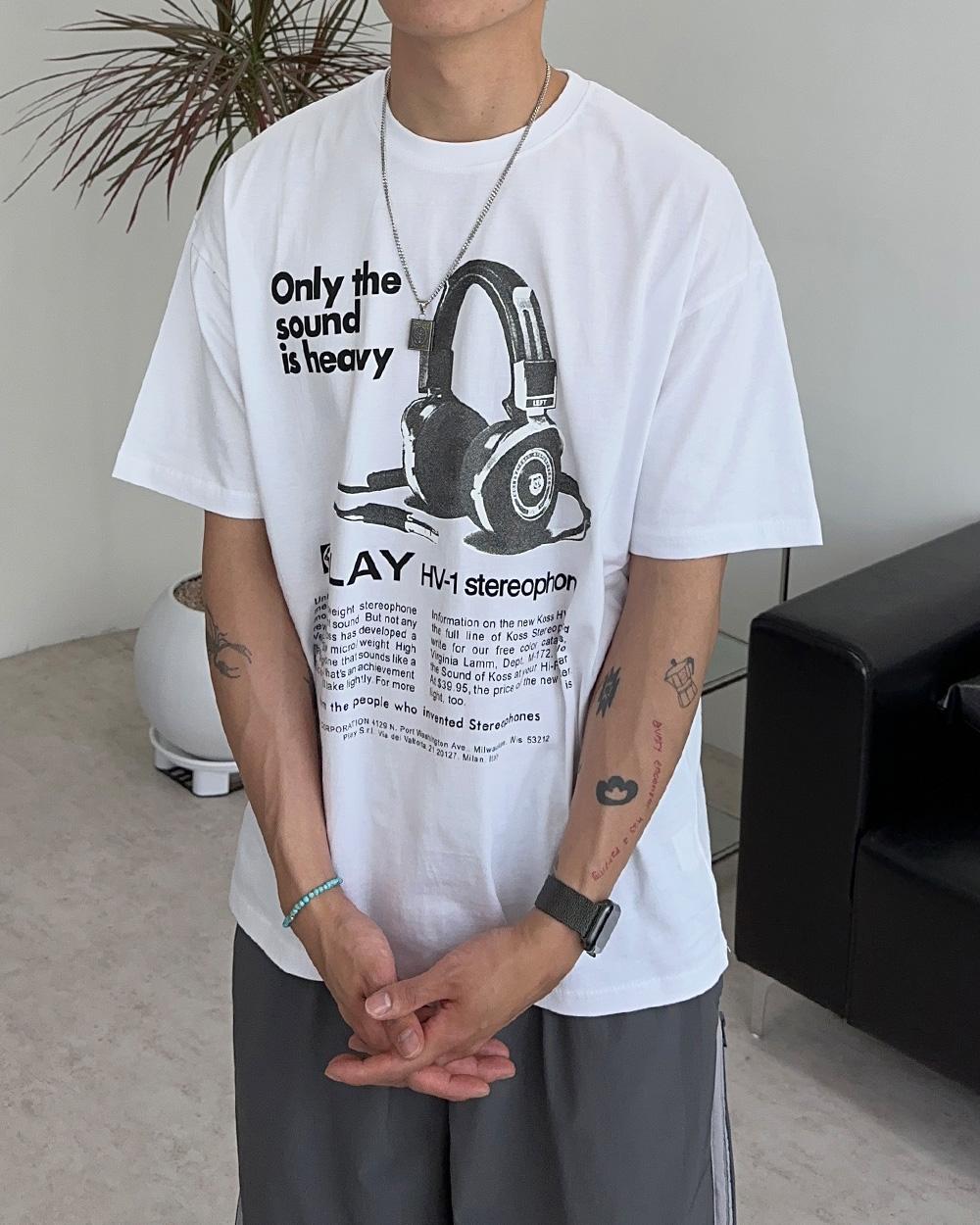 사티즈 리듀 헤드셋 반팔 티셔츠