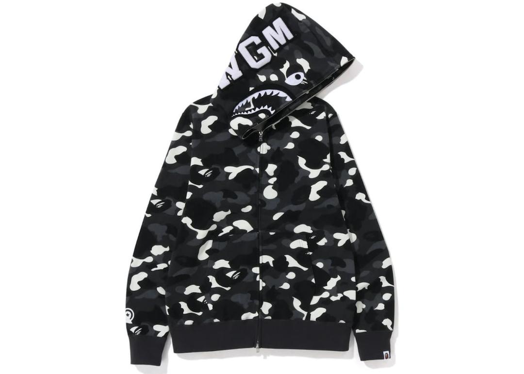 BAPE City Camo Shark Full Zip Hoodie (SS23) Black