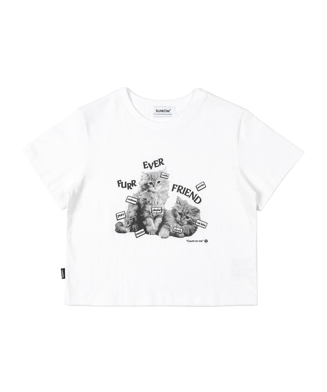 FURR EVER FRIEND Crop T-Shirt  / Off White