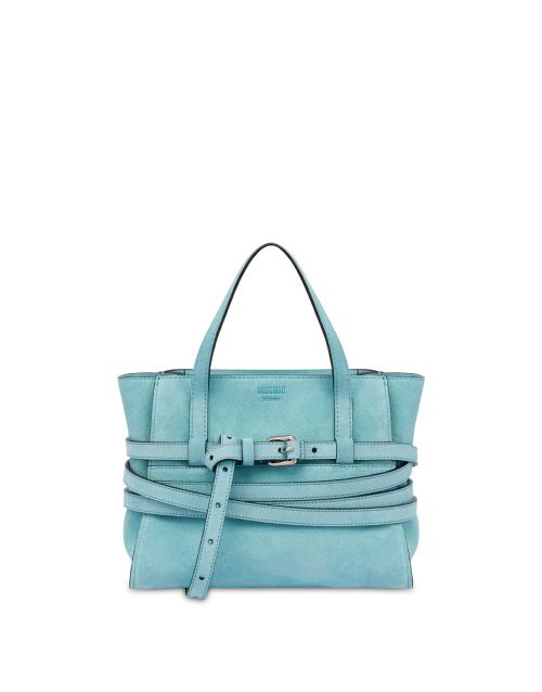 타이 미 카우 스웨이드 스몰 쇼핑백 SKY BLUE