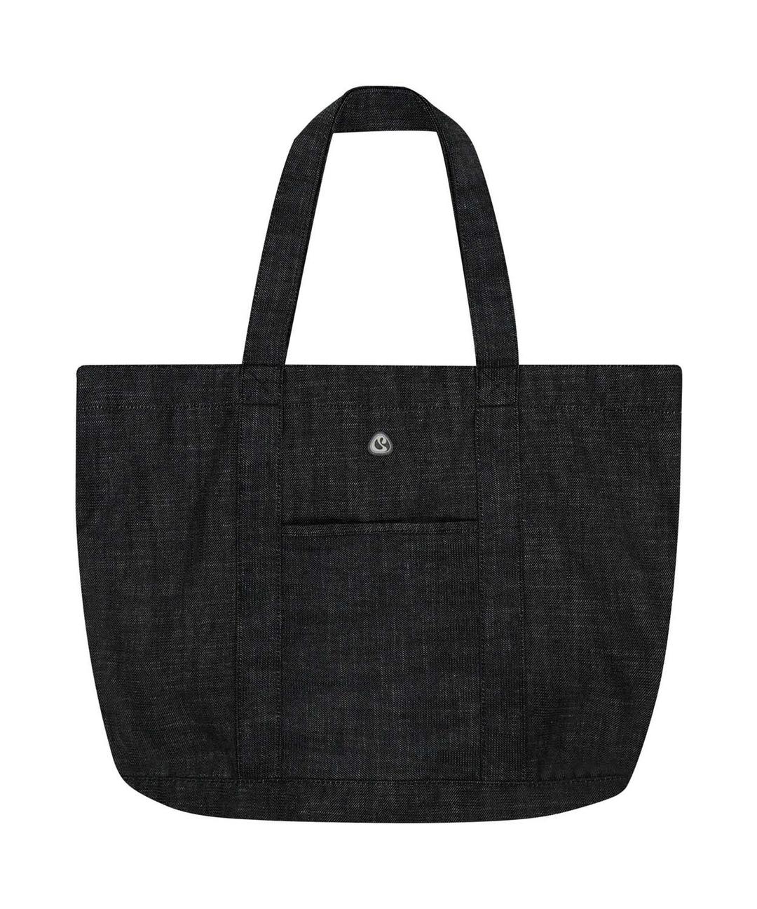 REVERSIBLE CHECK DENIM BAG BLACK