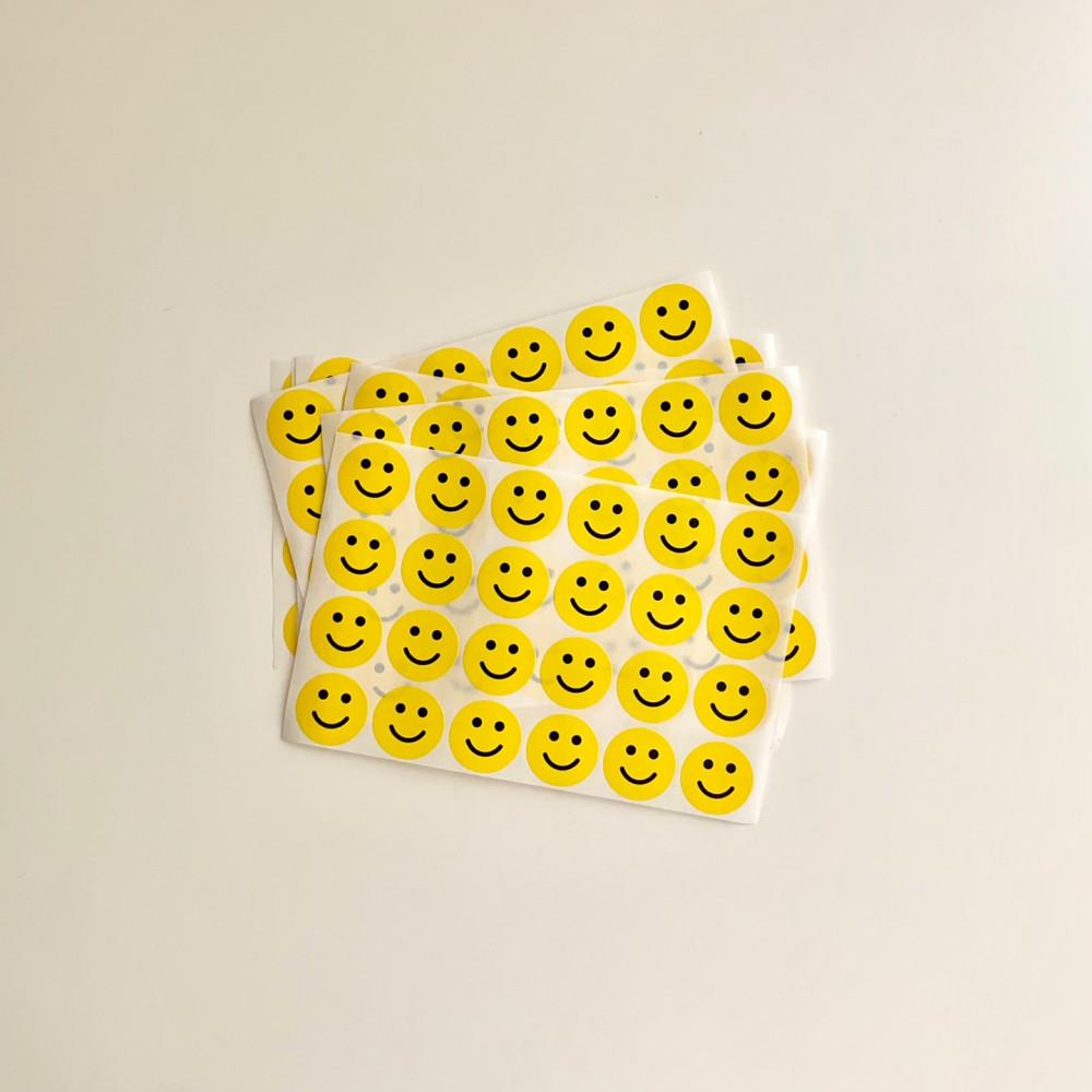 25mm 스마일 스티커 (2장) / 스마일스티커 원형스티커 포장스티커 다이어리스티커 다이어리꾸미기