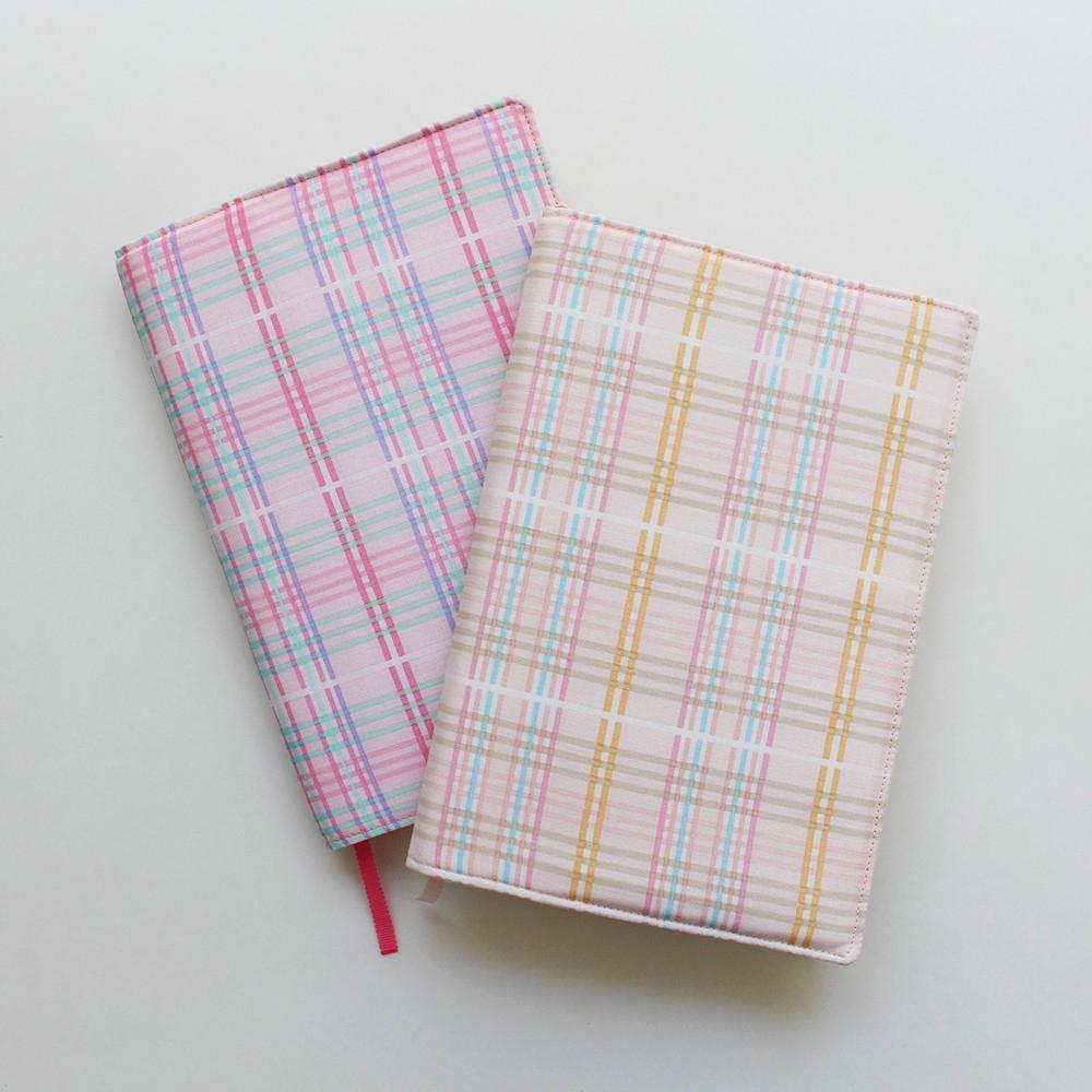파스텔 체크 북커버