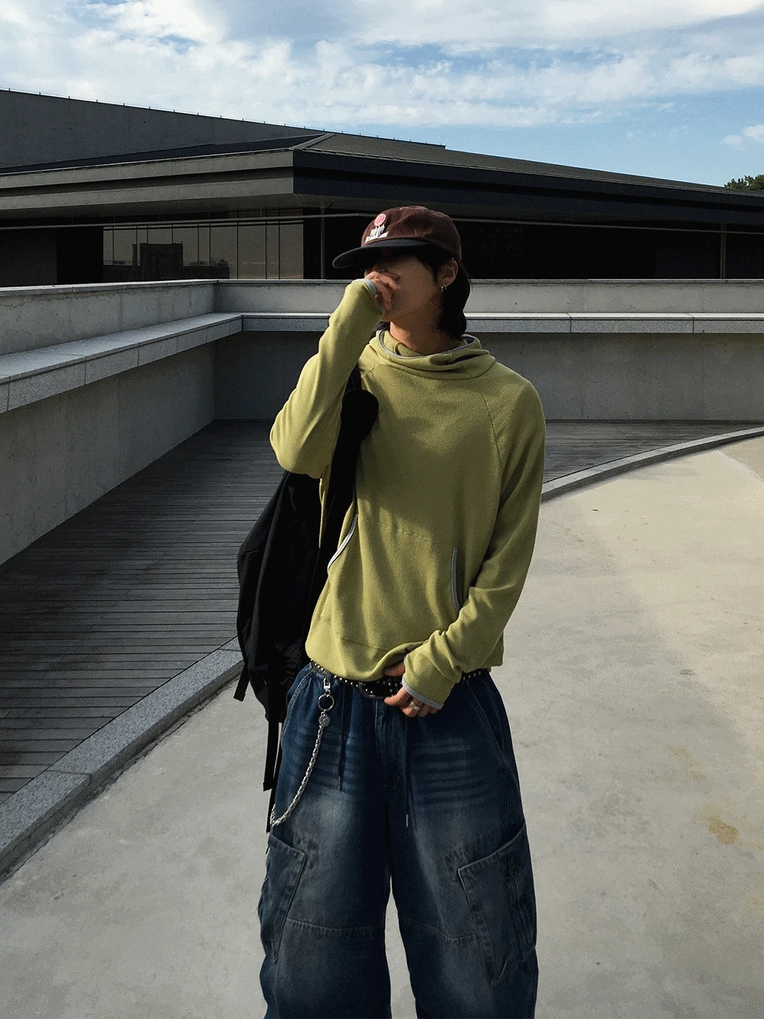 GT 테르 와플 핸드 워머 후드티