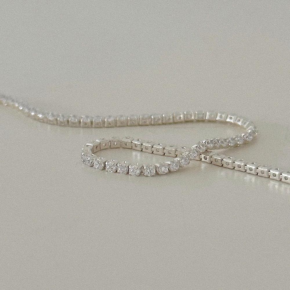 925실버 테니스 라운드 큐빅 팔찌 (2size)