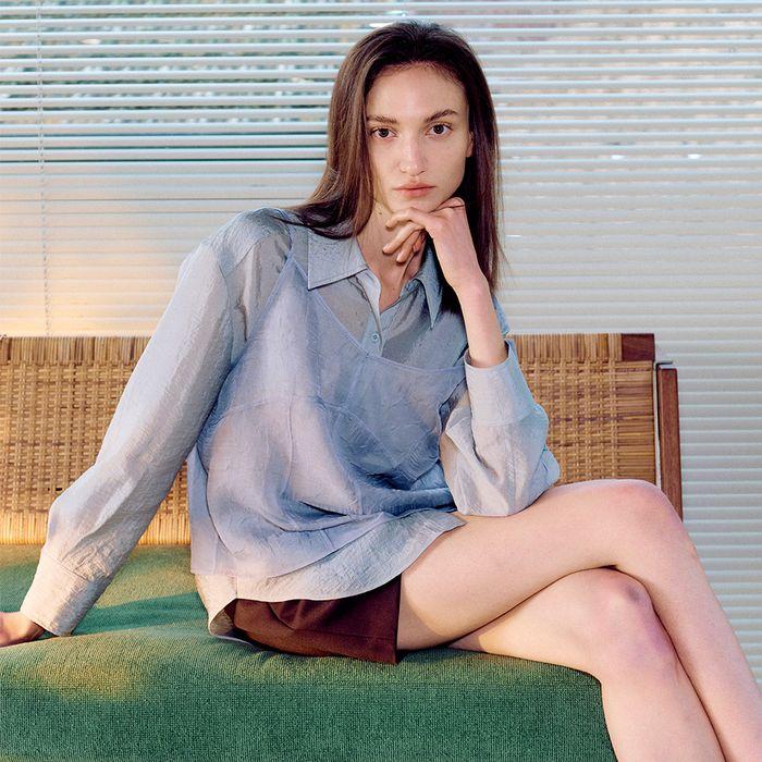 [SET] Creased Shirt + See-through Bustier Top SS5SB149_2color