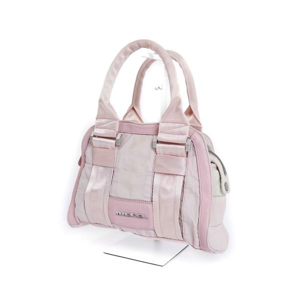 [DIESEL] 핑크 나일론 × 레더 믹스 핸드백