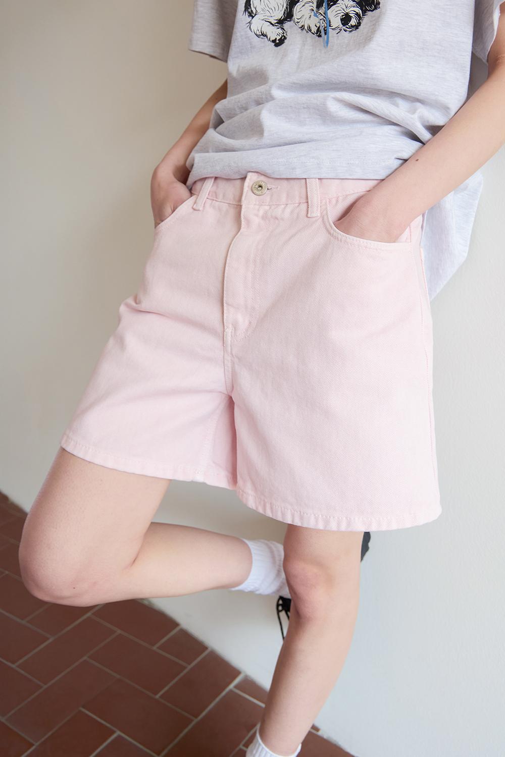 Classic Staple Denim Shorts - Sherbet Pink
