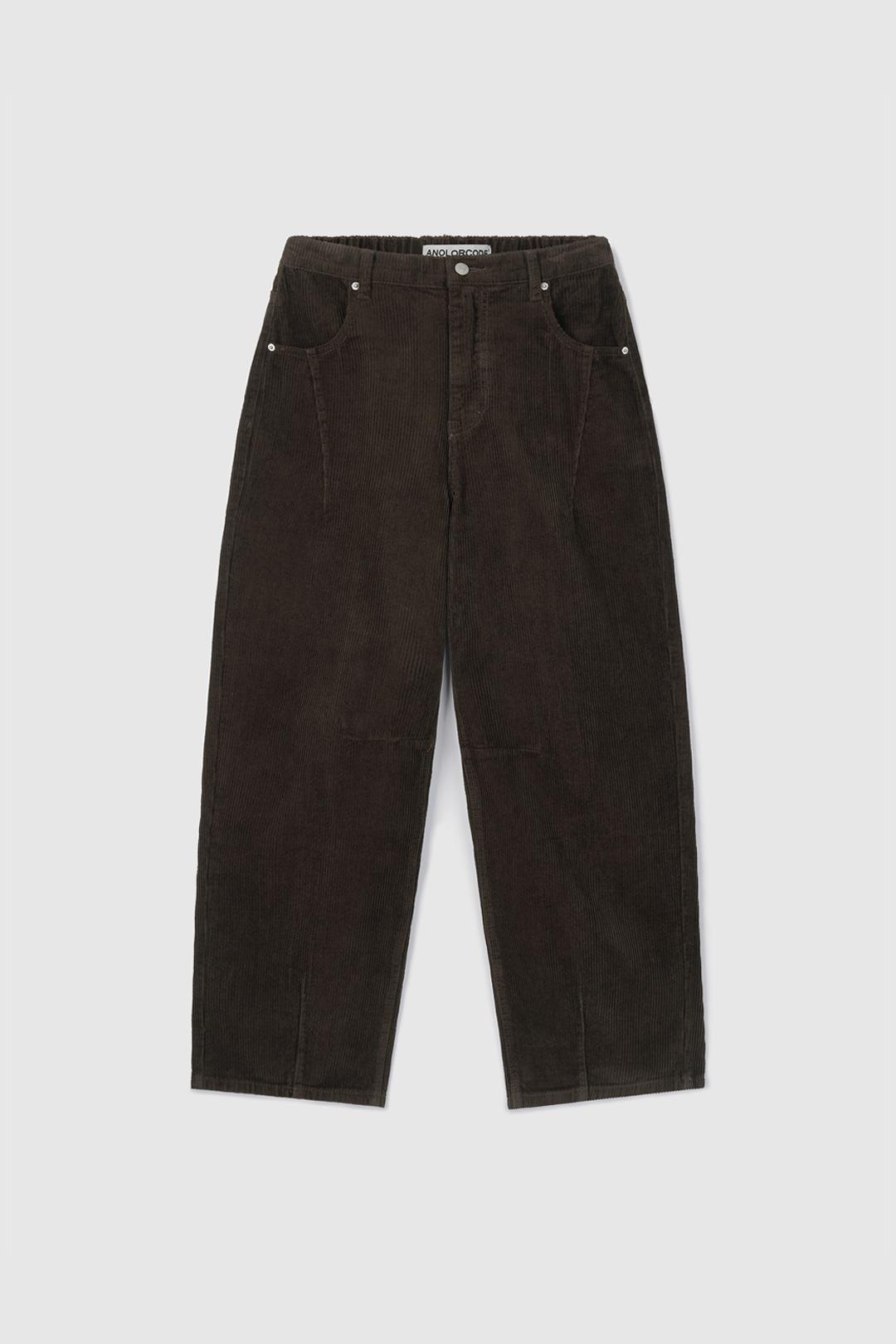 (W) Corduroy Half Banding Pants (Brown)
