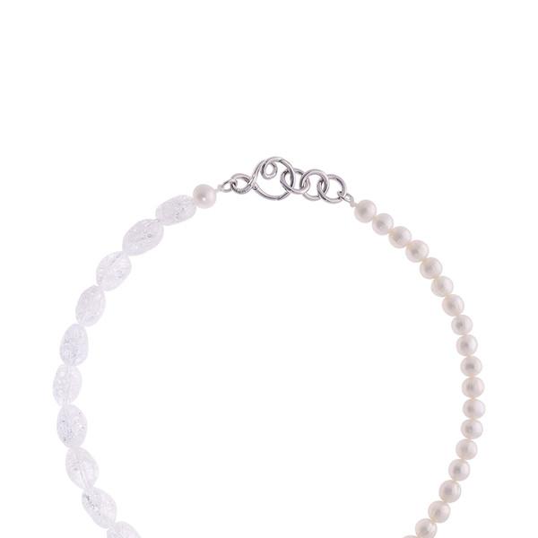 WHITE CRYSTAL QUARTZ CRACK PATTERN NECKLACE