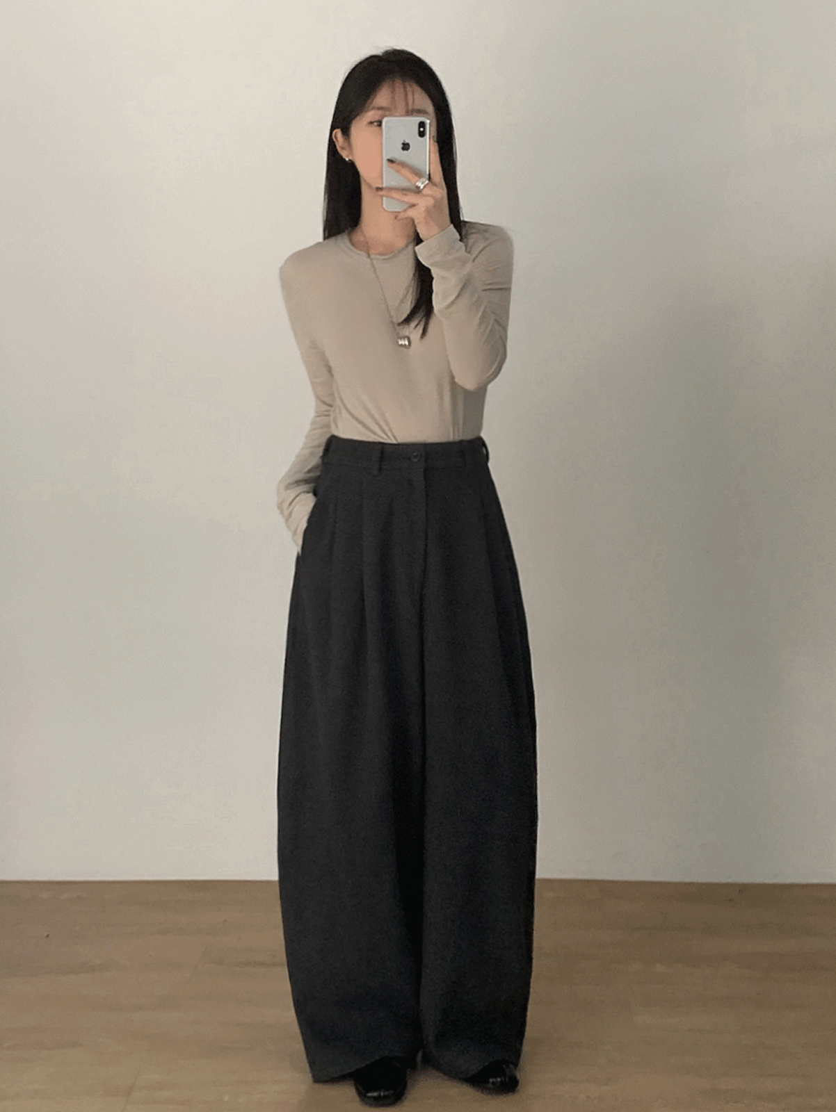 wool pintuck balloon pt (2color) 울28