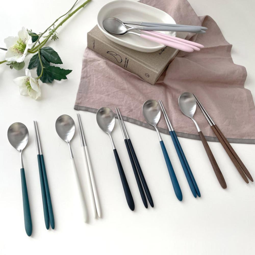 골든벨 실버 수저세트 (숟가락 젓가락) 한정 그레이