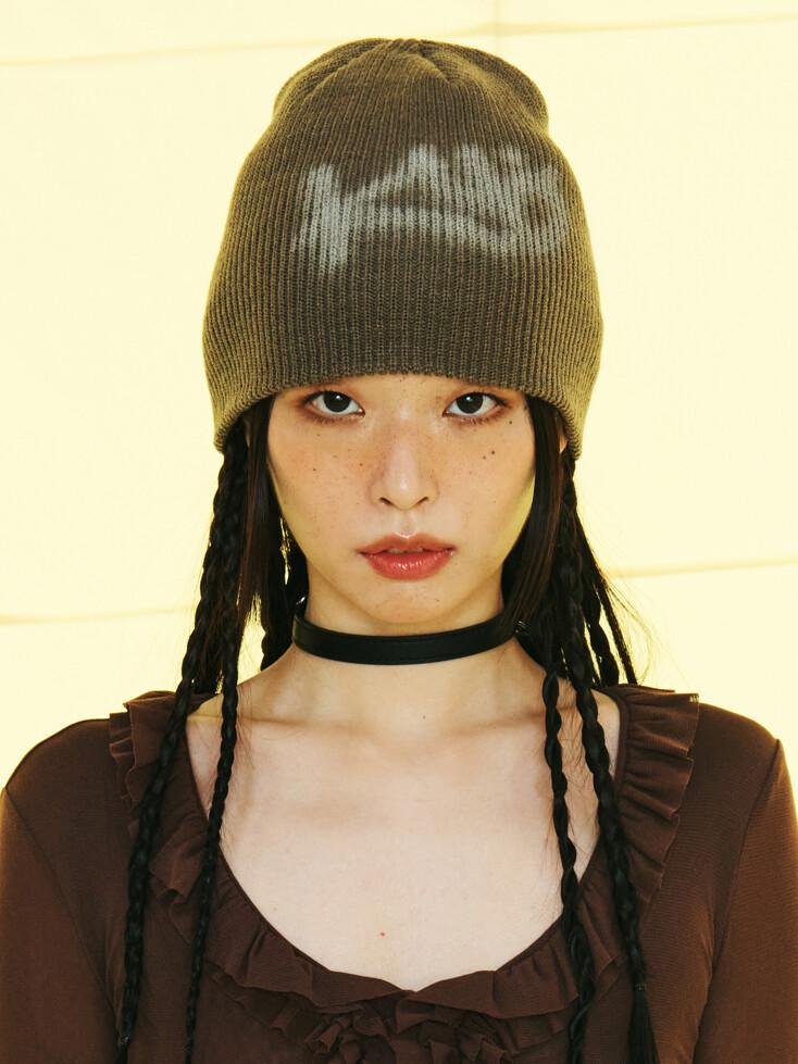 KYO AIRBRUSH BEANIE_GRAYISH BROWN
