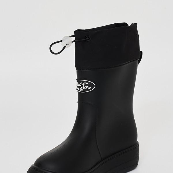 RE-RAIN SHIRRING BOOTS BLACK