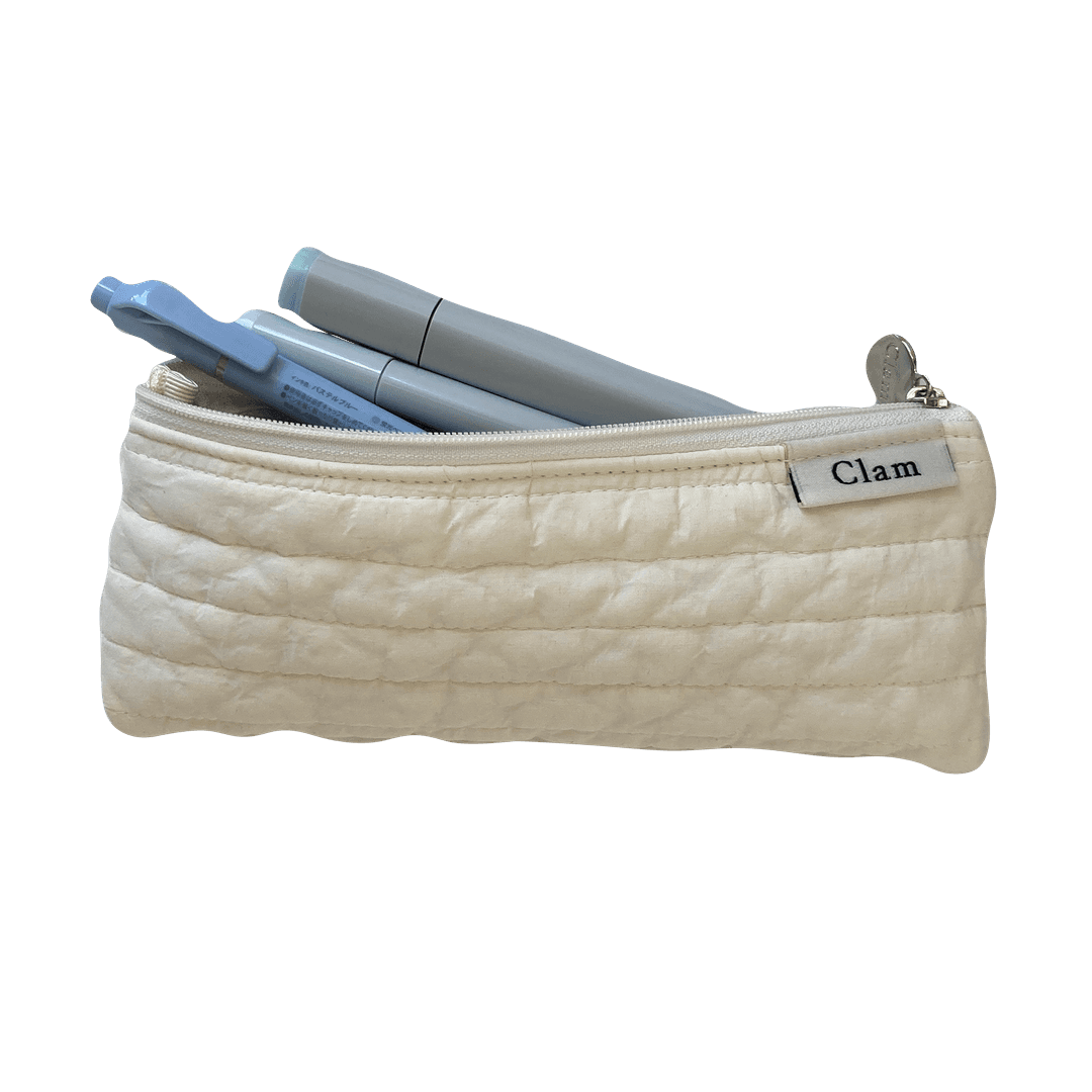 Clam flat pencilcase _ Soft cream
