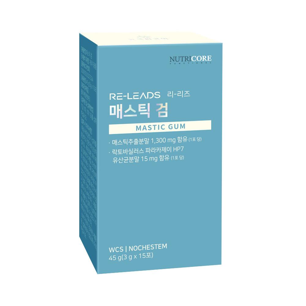 뉴트리코어 리리즈 매스틱 검 45g 1박스 (3gx15포) [원산지:상세설명에 표시]