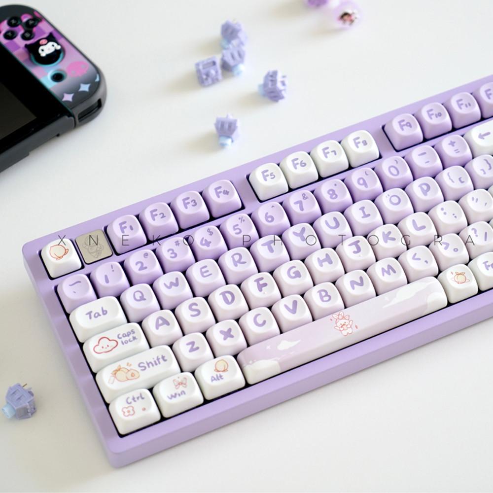 퍼플 토끼 MOA PBT 염료승화 키캡 142키