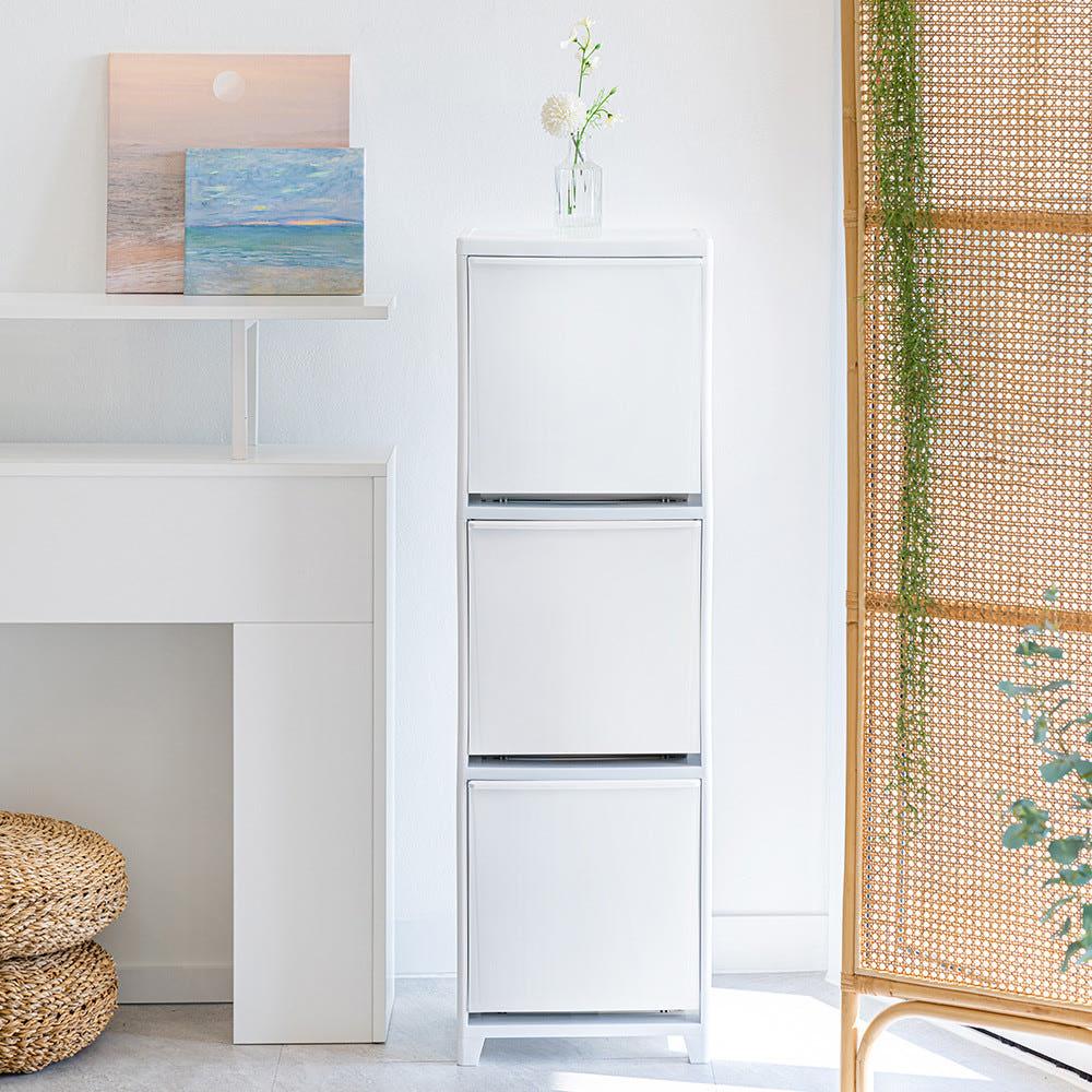 [신규색상 출시] 프랑코 스탠드 가정용 재활용 분리수거함3단 60L 슬림형 쓰레기통