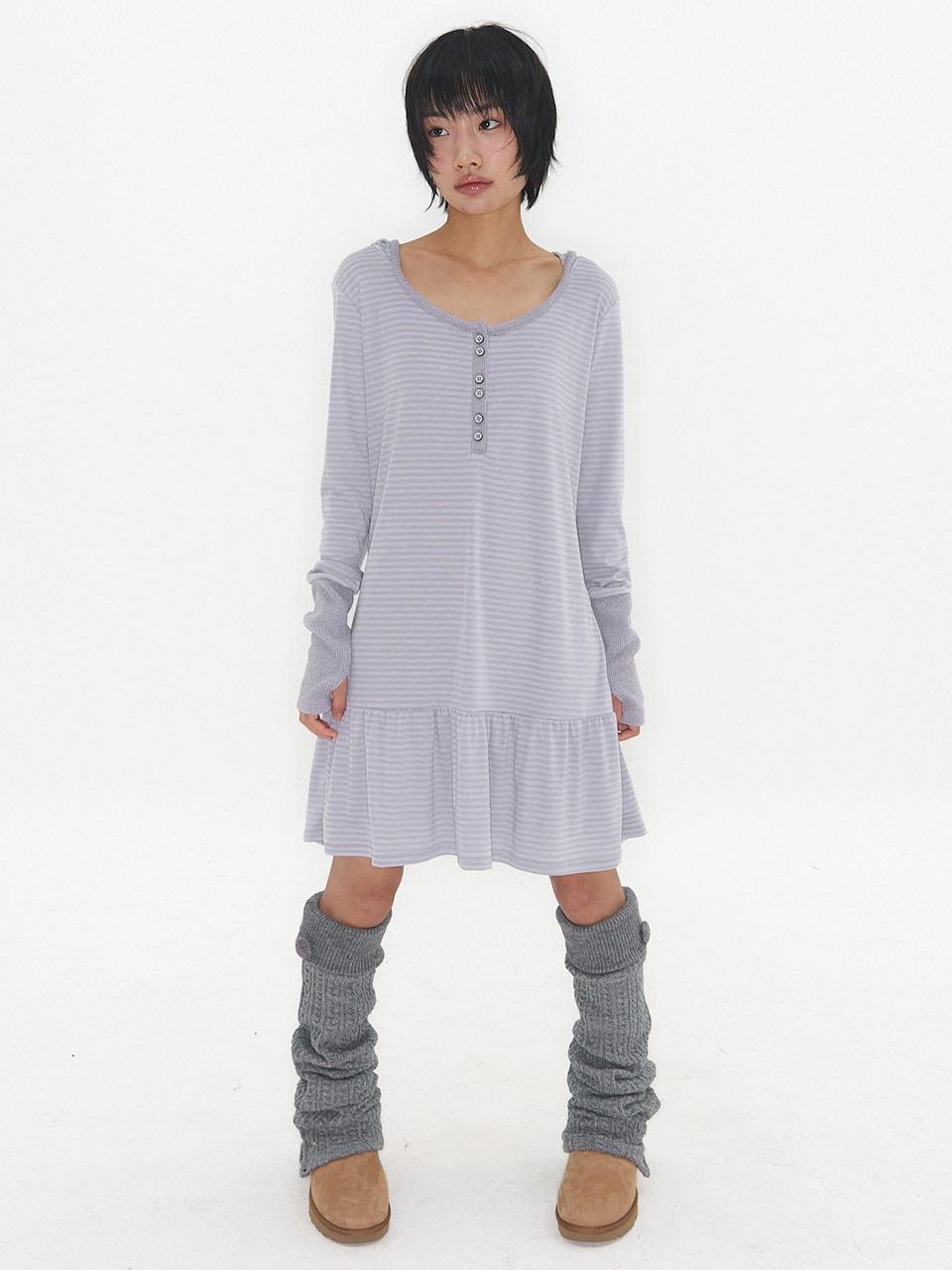 RELAXED WARMER HOODIE DRESS LAVENDER