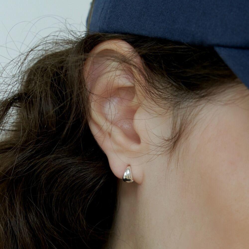 [Silver] Mini Cone Ring Earrings