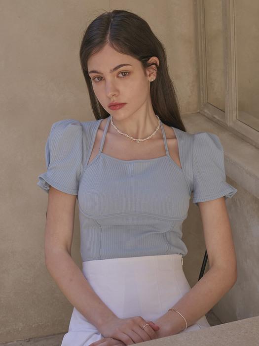 Blooming Halter Neck T-shirt(5color)