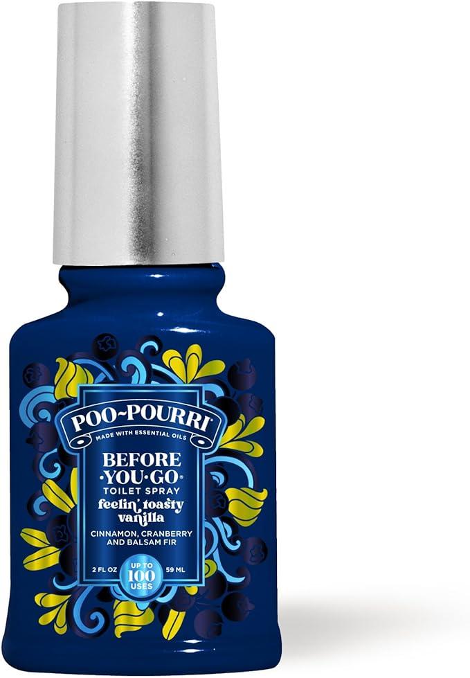 Poo-Pourri Before-You-Go Toilet Spray, Feelin' Toasty Vanilla, 2 Fl Oz - Vanilla, Bourbon, and Smoky Oak