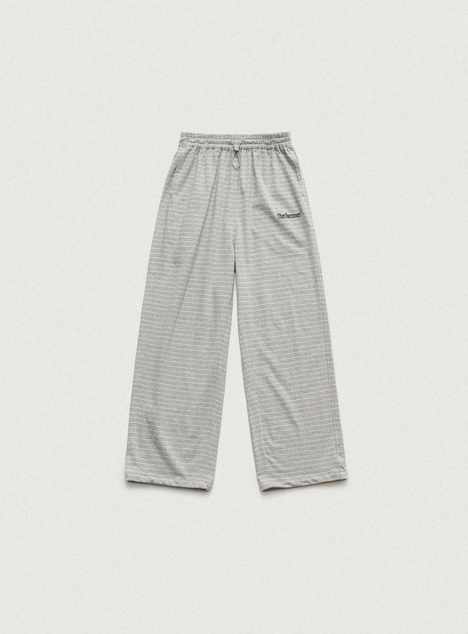 Milo Stripe Drawstring Pants_Grey [2월 말 순차 배송]
