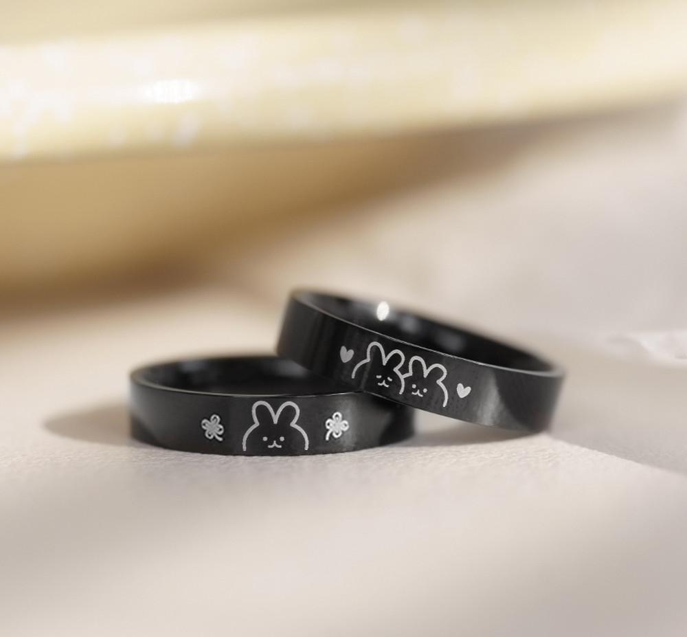 유기동물 후원 - 말랑콩떡이 검은 토끼 반지 / 써지컬 우정 기부 커플링