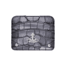 25 SS 비비안웨스트우드 남성 건메탈 하프 문 플랫 카드 지갑 251314M163035