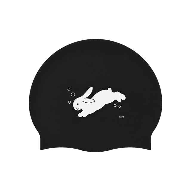 Diving Bunny Black Swim Cap 다이빙 버니 블랙 수모