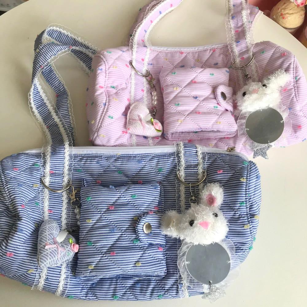 빈티지 컬러 눈꽃 누빔 원단