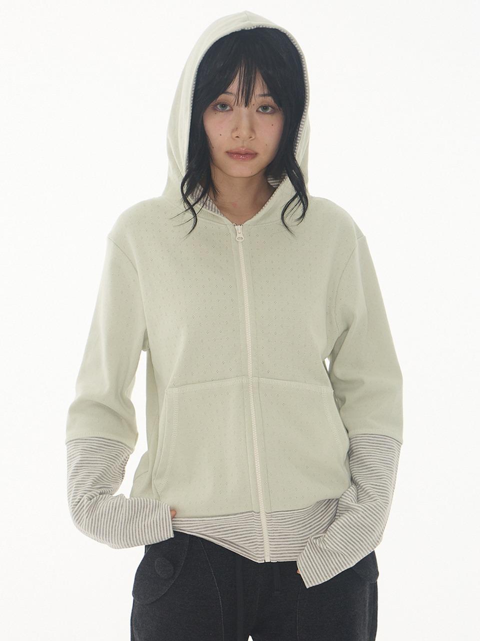 [3월 9일 예약 배송] MILKY COMBI HOODIE ZIP-UP MINT