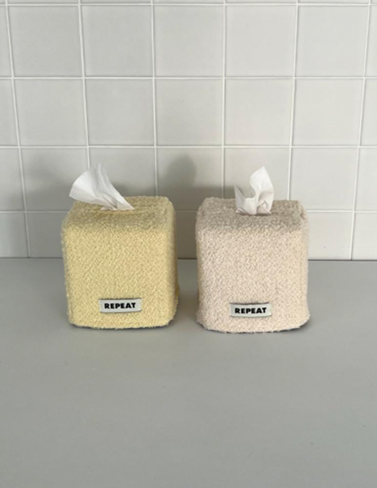 [리핏] 크림 정사각 티슈케이스