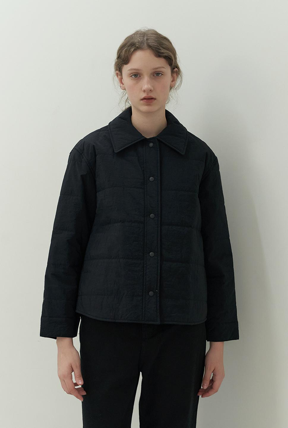 recycle padding jacket-black