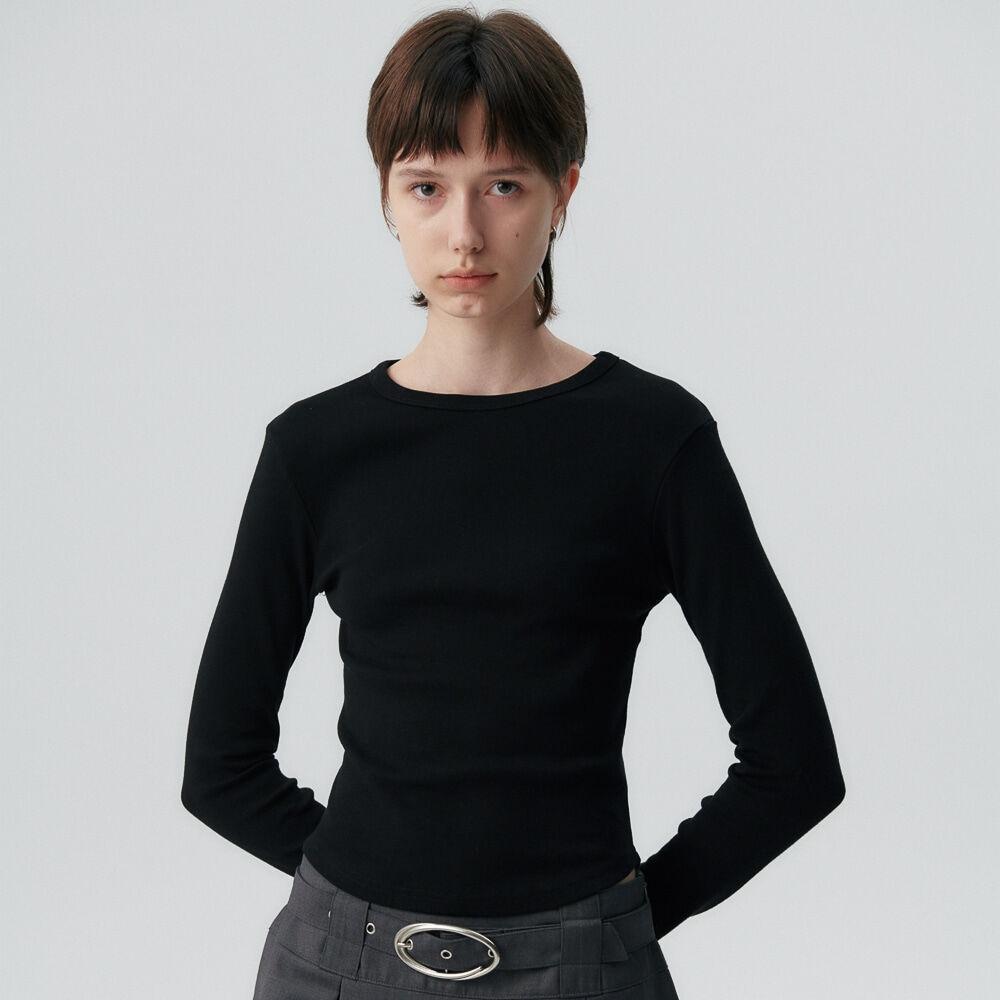 C 90S LINE BASIC LONG SLEEVE T-SHIRT_BLACK
