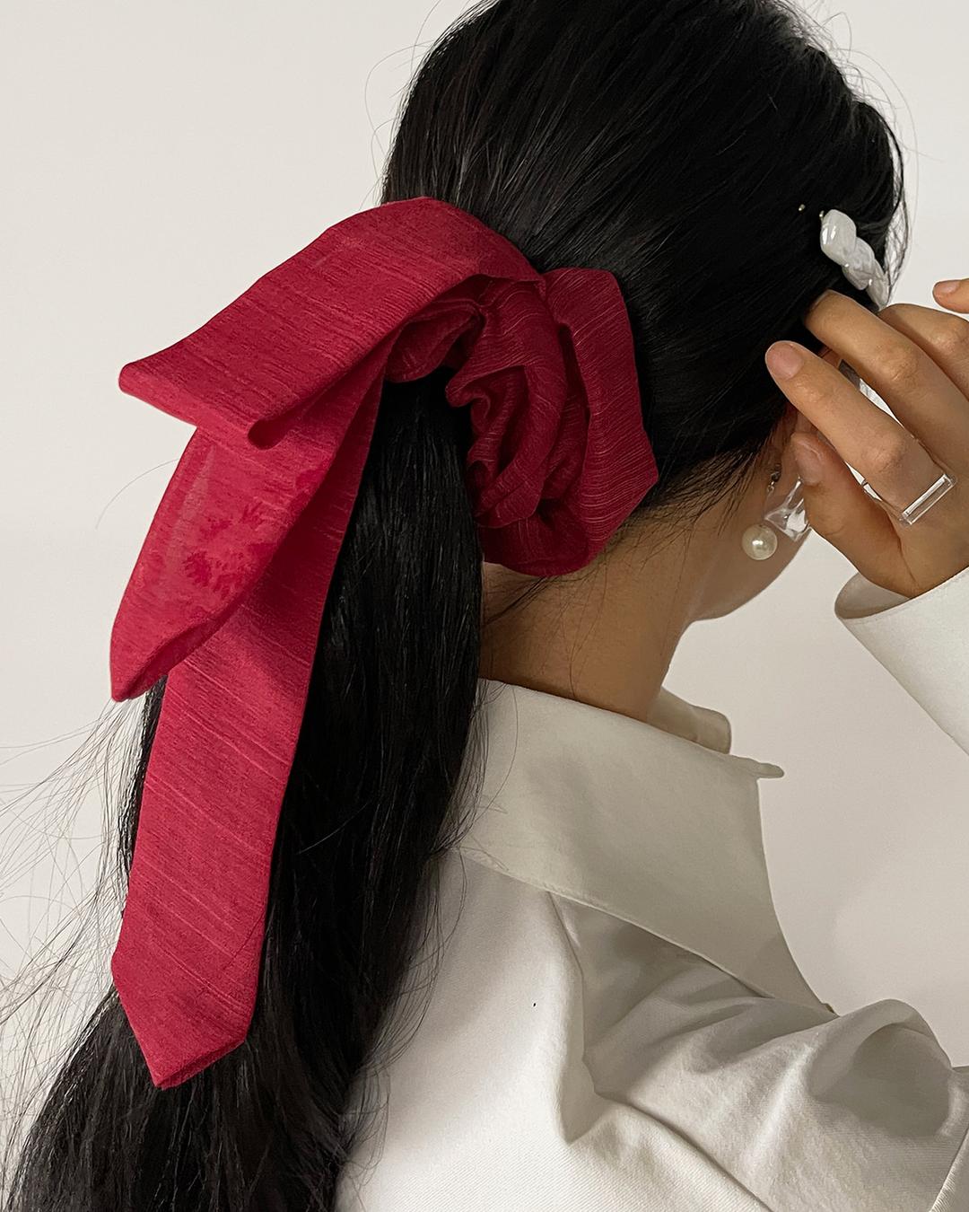 스크런치 댕기 (red)