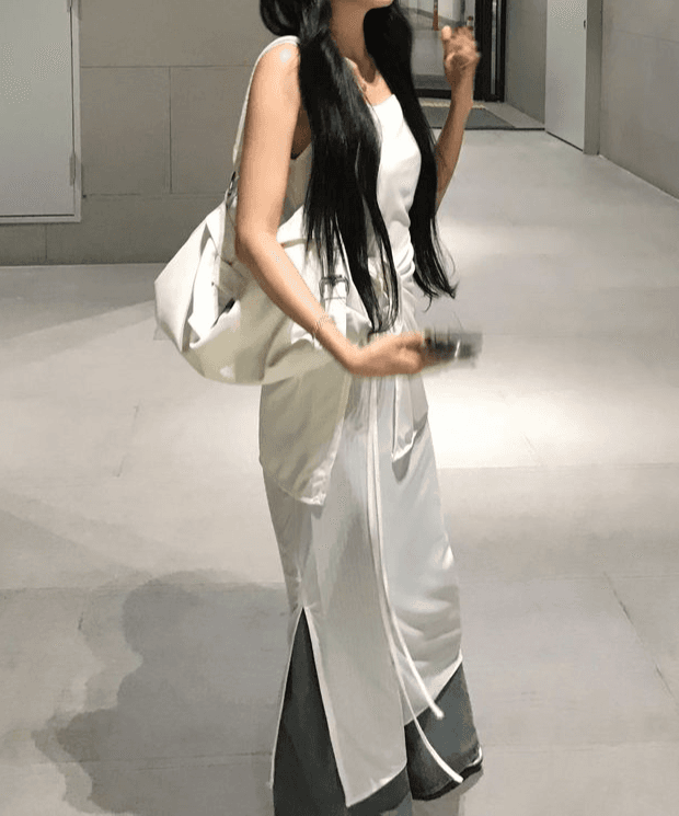 나이브 플랫 레이어드 원피스세트