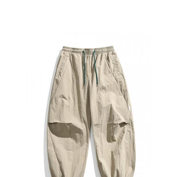 Loose Fit Pleated Nylon Pants
