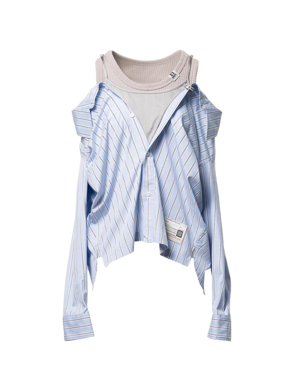 Maison MIHARA YASUHIRO 레이어드 스트라이프 탑 | 블루 | FARFETCH KR