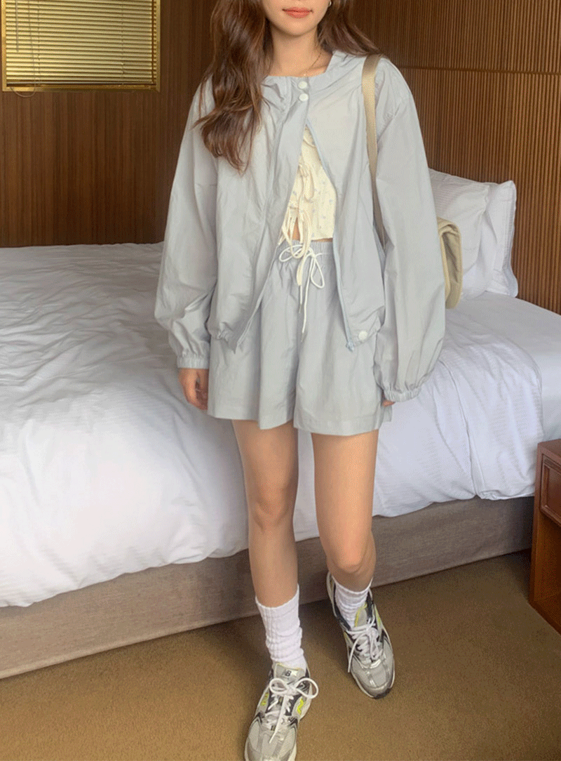 아노락 바스락 나일론 밴딩 반바지 쇼츠