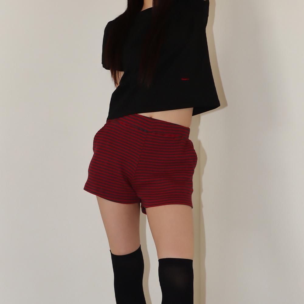 STRIPE JERSEY SHORTS (RED)