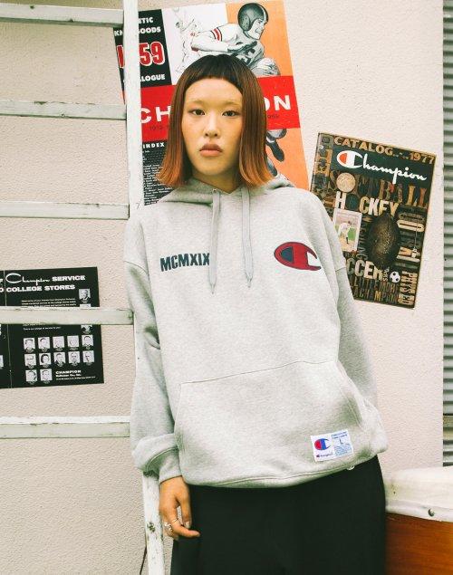 [ASIA] Super Fleece 그래픽 후드스웨트셔츠 (NORMAL GREY) CKTS3F512G2