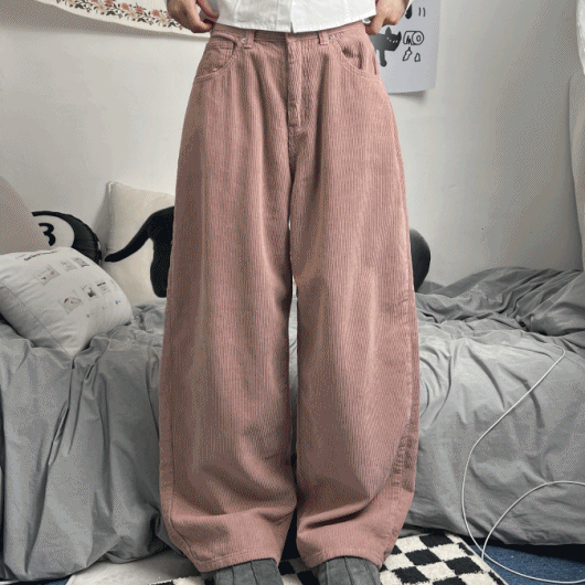 soft corduroy wide pants (6colors!)