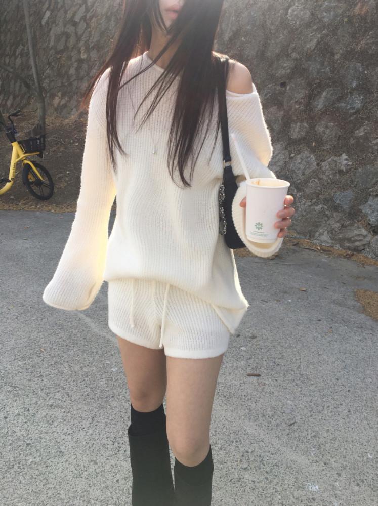 [set] 시그니처 니트 반바지세트