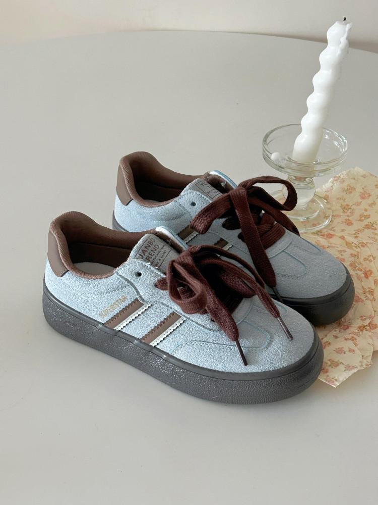 수심 Blue Brown Sneakers(3 color) 블루 브라운 스니커즈 운동화 : 수심