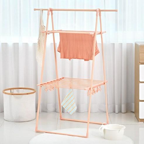 하우스레시피 바이홈 컬러 원룸 건조대 피치 - 빨래건조대 | 쿠팡