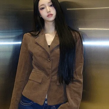 [당일출고🚀/허리보정!] -3kg 코듀로이 골덴 슬림 크롭 자켓