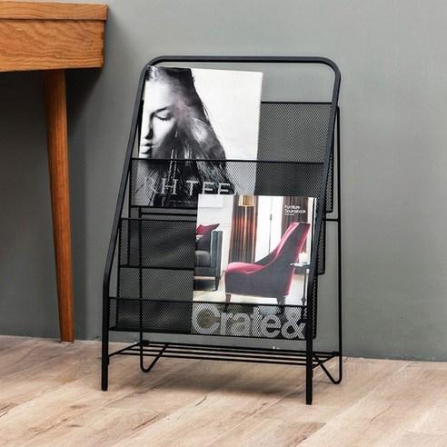 21세기트랜드 접이식 책꽂이 선반 3단, 블랙